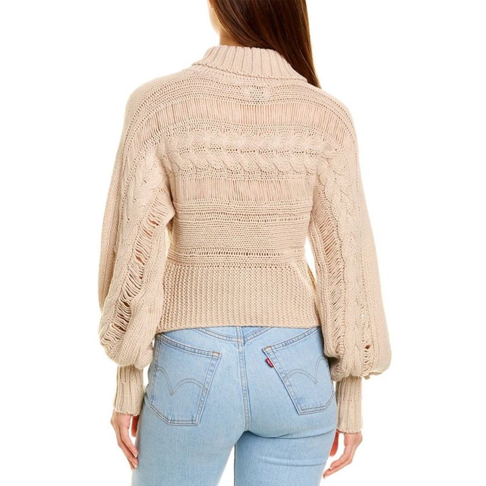 Dnt Womens Multi-Stitch Sweater, Beige - Picture 2 of 3